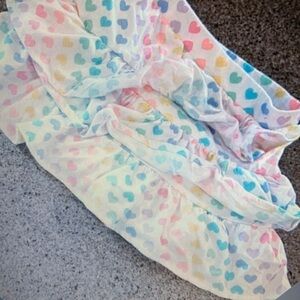 Adorable ruffled colorful heart pattern skorts